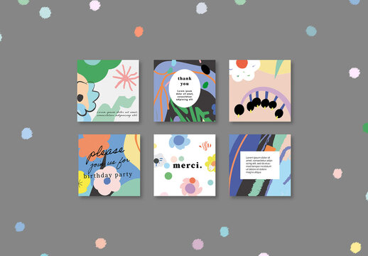 Floral Abstract Posters Layout
