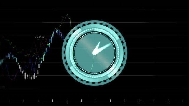 Animation of data processing over clock