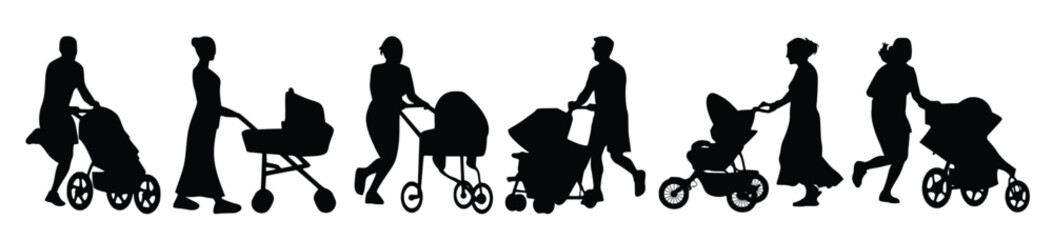 baby train with man and woman silhouettes designs