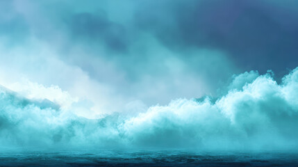 Obraz premium Swirling mist and fog create moody atmospheric background, evoking sense of mystery and tranquility. soft hues blend seamlessly, enhancing ethereal quality of scene