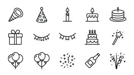 Party and Celebration Icons
Birthday Event Symbol Set