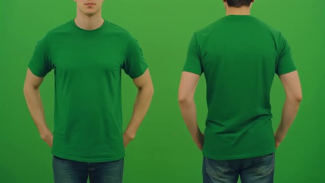 Green T-Shirt Front and Back View