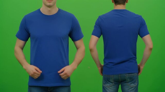 Blue T-Shirt Front and Back View