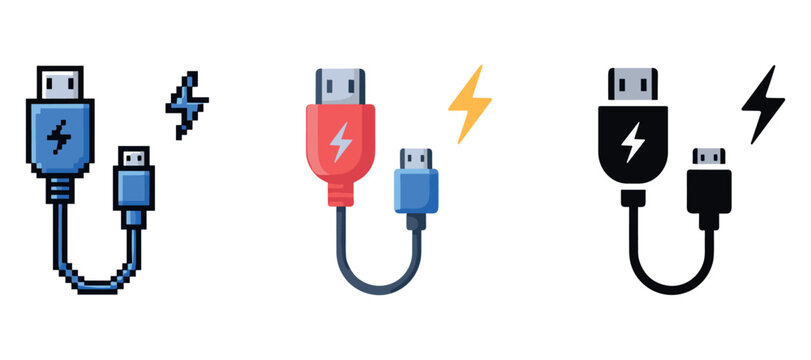Lightning charger evolution: pixel art to modern usb icons explained