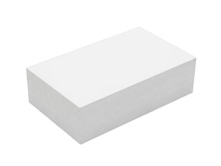 Fototapeta premium A stack of white paper sheets neatly arranged, isolated on transparent background
