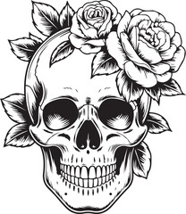 Floral Skull Tattoo Design Set