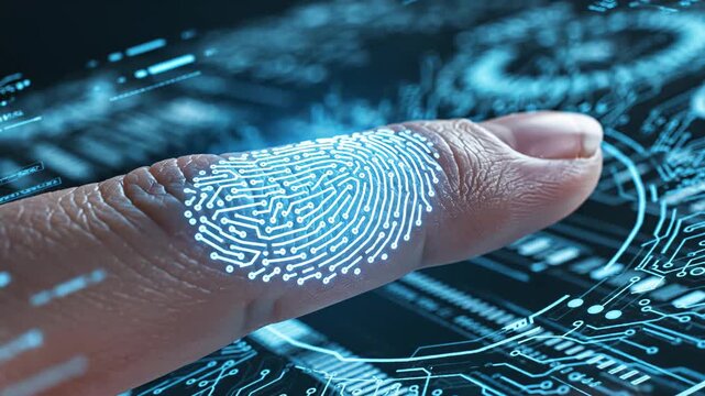 Finger with digital fingerprint scan