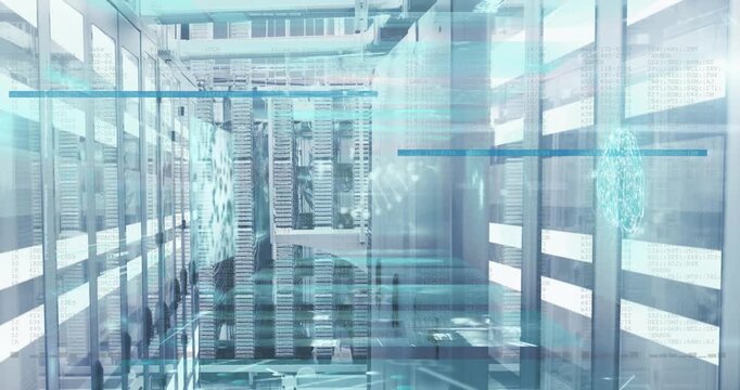 Animation of dna strand, data processing over computer servers