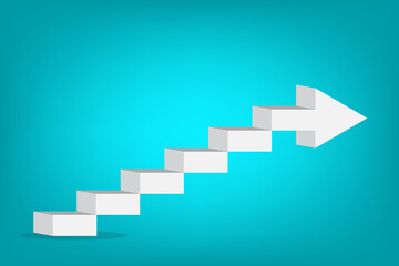 Obraz premium Business concept growth success process, stairs stacking as step stair, copy space. 4K animated video
