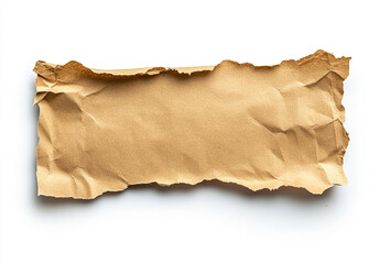 Obraz premium A crumpled piece of brown paper on a white background