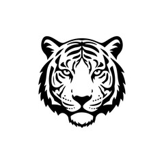Bold Black and White Tiger Face