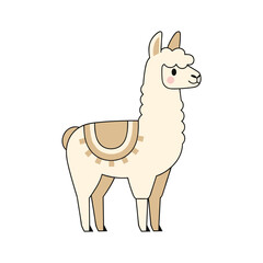 Obraz premium Cute Flat Llama Character
