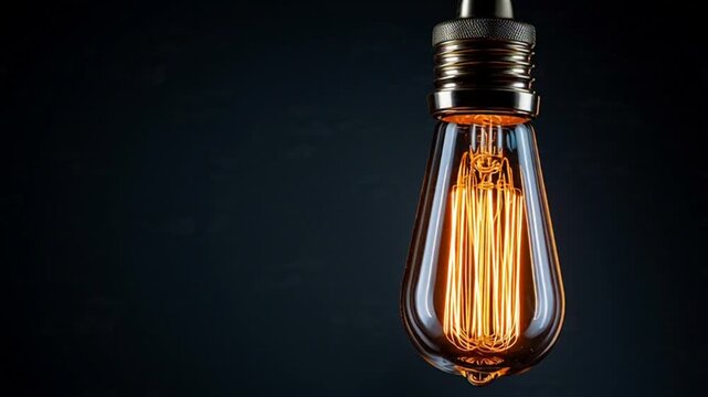 Glowing light bulb with smoke on dark background