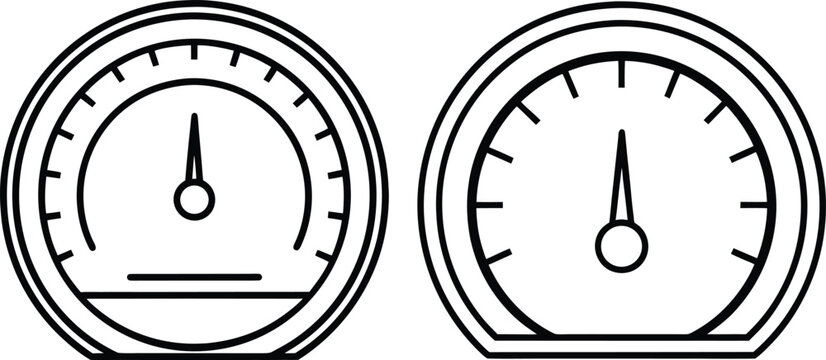 Speedometer Gauge Meter Vector Illustration for Dashboard Interface.