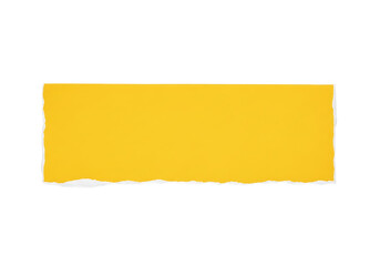 Yellow torn paper strip on transparent background isolated on a transparent background ripped edge white edge
