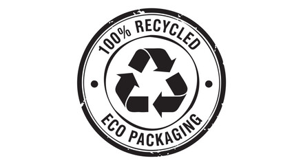 Obraz premium Recycling symbol for eco friendly sustainable packaging design