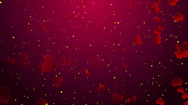 Shiny heart love animation red valentine&rsquo;s day background animation loop | Ultra HD 4k