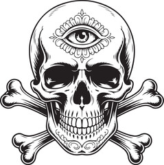 Mystic Skull Tattoo Design Art
