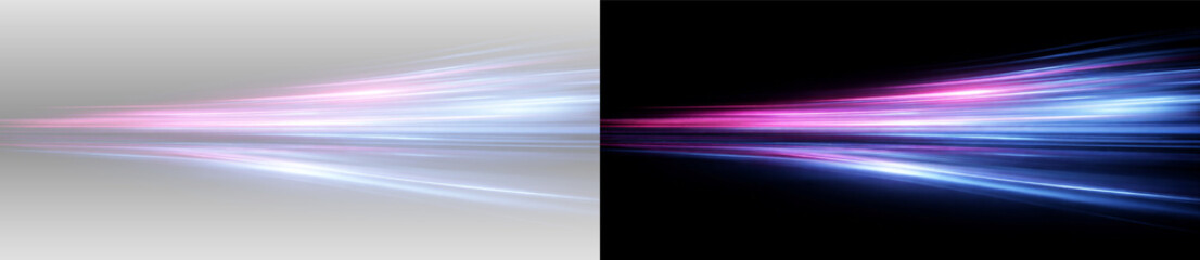 Naklejka premium Colorful futuristic light streaks with glowing energy flow motion lines and sci fi abstract vector effect on transparent background 
