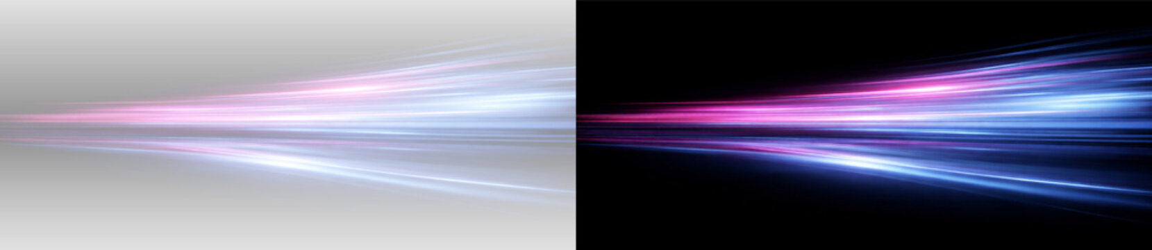 Colorful futuristic light streaks with glowing energy flow motion lines and sci fi abstract vector effect on transparent background
