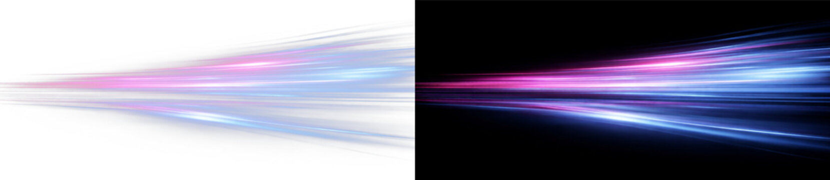 Abstract neon light streaks with laser energy motion and futuristic speed perspective vector artwork 
