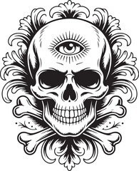 Mystic Skull Tattoo Design Art