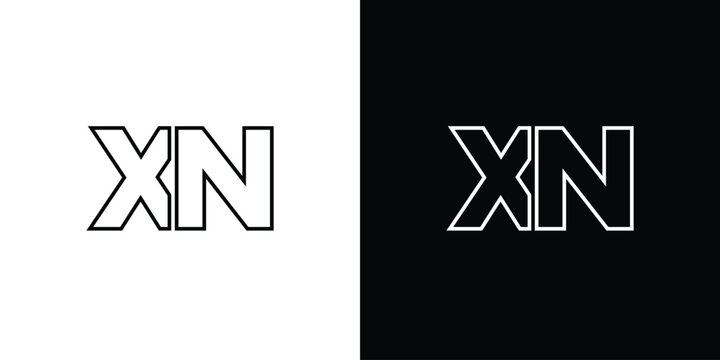Letter X and N, XN logo design template. Minimal monogram initial based logotype.