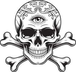 Mystic Skull Tattoo Design Art