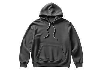 Basic solid gray hoodie isolated on transparent background