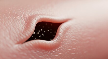 Fototapeta premium Skin pore closeup with dark interior