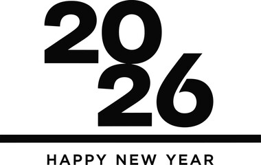 Vector Illustration of Happy New Year 2026 Greeting Card Design