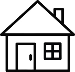 Vector Illustration of Simple house icon with chimney and window