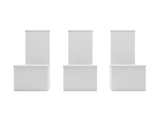Obraz premium Set of three vertical and horizontal storage containers isolated on transparent background