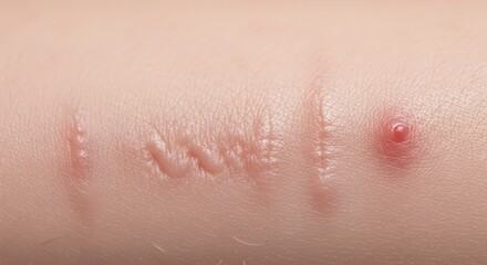 Fototapeta premium Skin with scratches and pimple