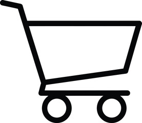 Vector Illustration of Simple black shopping cart icon on white background