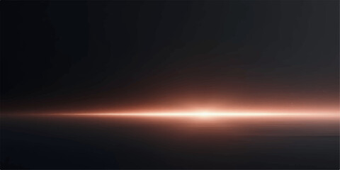 Bright glowing horizon streak across dark futuristic space with cinematic science fiction style © HooD