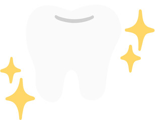 Stylized Sparkling Tooth Vector Illustration