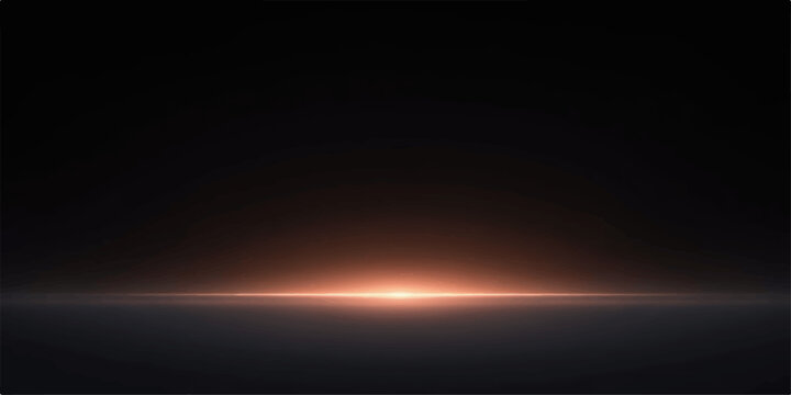 Warm orange horizon glow spreading across dark futuristic abstract cinematic environment