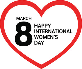 Vector Illustration of International Women's Day March 8 Greeting Card Design