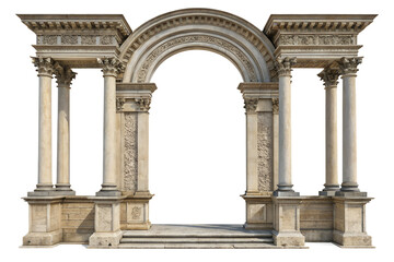 Naklejka premium Minimal luxury stone column, clean geometry, modern classical design, isolated on transparent background, PNG