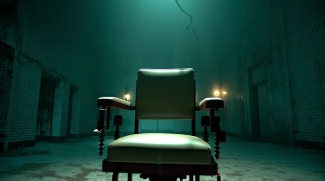 The Electric Chair Dark Ominous Room Suspense Horror Setting