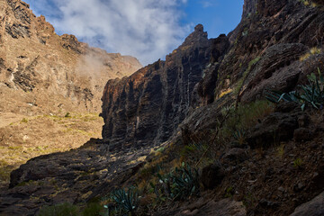 Masca gorge vertical cliffs
