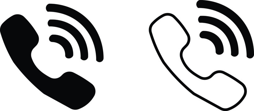 Telephone flat vector icons for video apps and websites. Telephone symbol. icon telephone call. Contact us. Telephone, communication. Black  telephone call vector illustration. Ringing phone icon set 