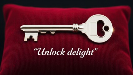 Elegant Silver Key on Velvet Surface