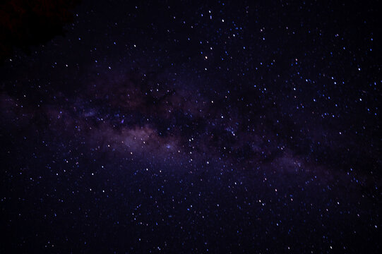 Sky with a bright Milky Way on a starry night