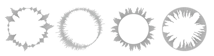 radial sound wave pattern set circular audio music or  © Fzsa