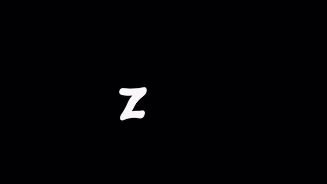 Sleeping Zzz Doodle Animation 4k in Transparent Background