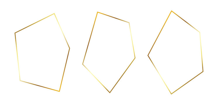 golden thin frame set gold foil geometric borders in art 