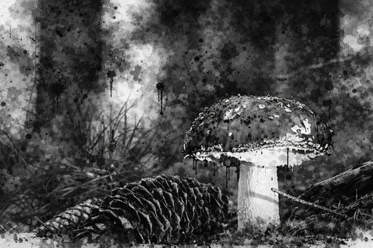 Pilze im Wald Abstrakt Urban