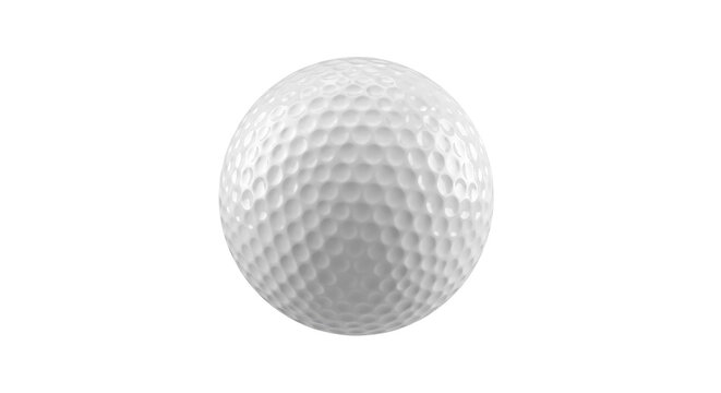 Textured golf ball PNG isolated on transparent background, sports equipment for golfing and recreational activities
